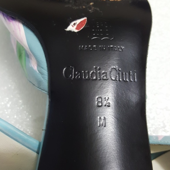 🎈CLAUDIA CIUTI🎈flowers print heels size 8.5M - Picture 8 of 8